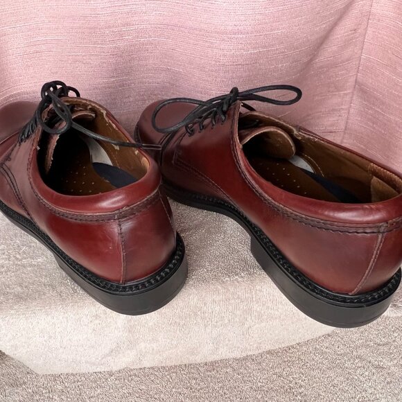 Dockers Mens Burgundy Leather Oxford Shoes Size 10.5M Cap Toe Casual Comfortable - Picture 9 of 16
